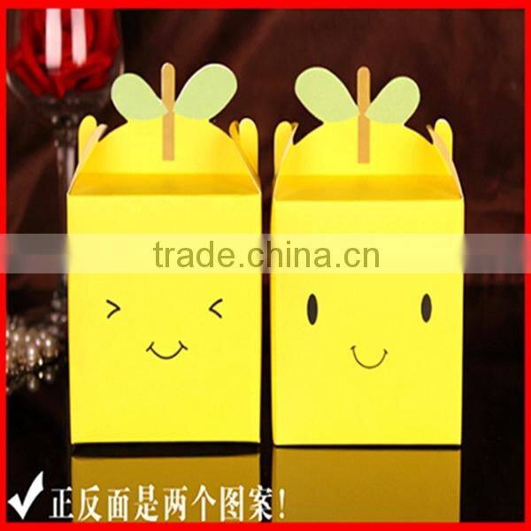 Elaborate Bright Colorful Square Paper Packaging Smile Face Gift Box