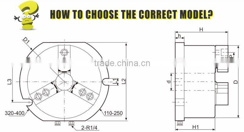 3 jaw vertical through-hole cnc hydraulic oil drill chuck small power chuck