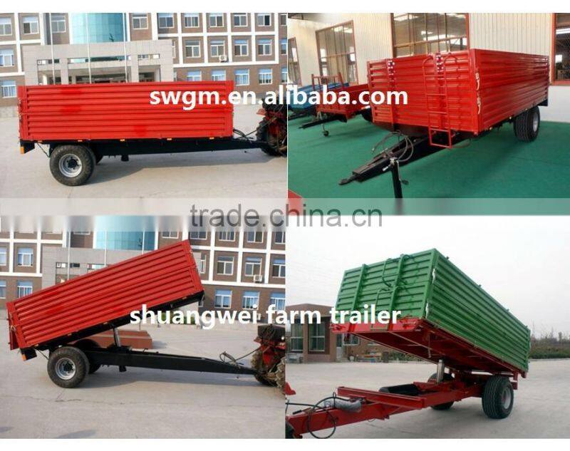 Tanzania hot selling 7CX-5T 5 ton Hydraulic Tipping Trailer for 50-75HP tractor