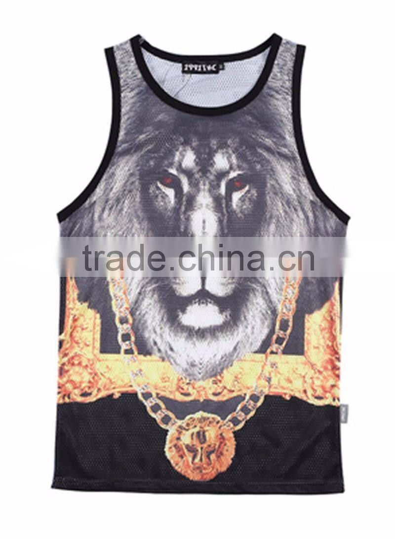 Gold supplier Gym Tank Top/ Custom Printed Stringers vest/ T-Back Singlets