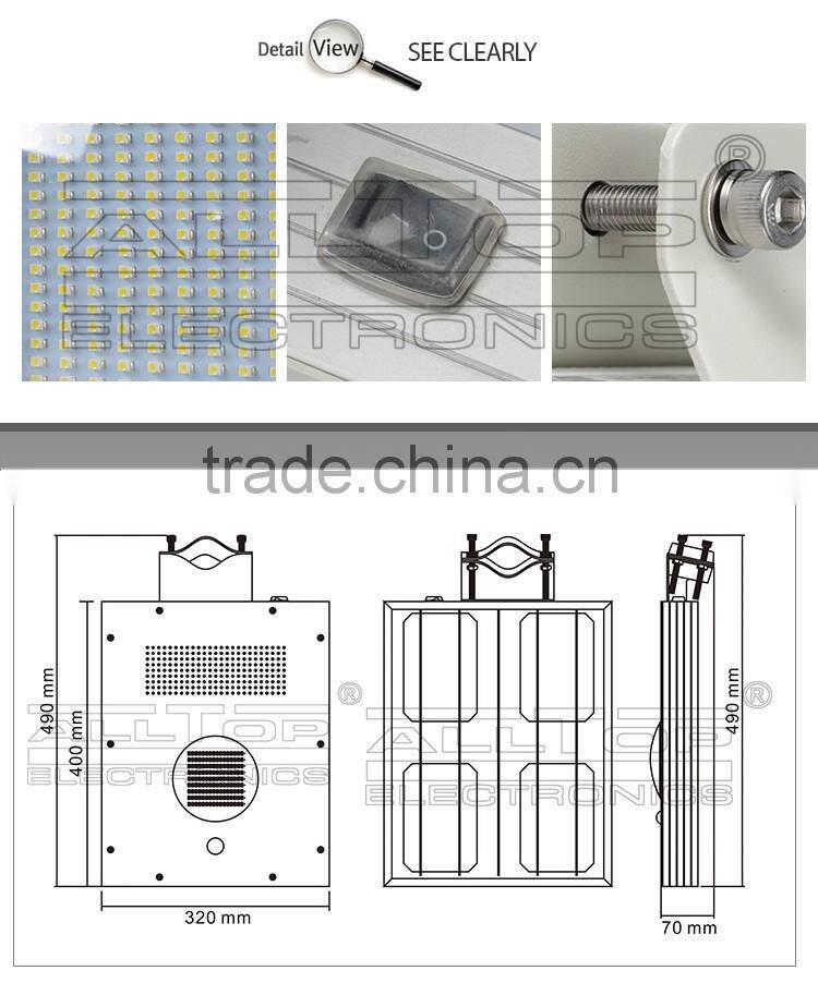 high brightness motion sensor solar powered led street light fixture 12w