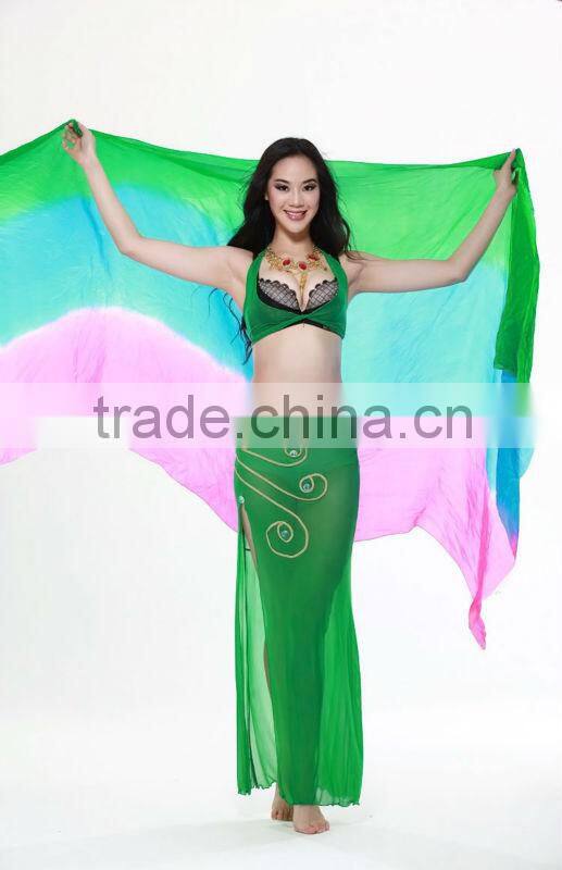 Belly Dance Silk Fan Veil, New Sexy Belly Dance Silk Veil, Performance Fancy Silk Veil (SJ018)