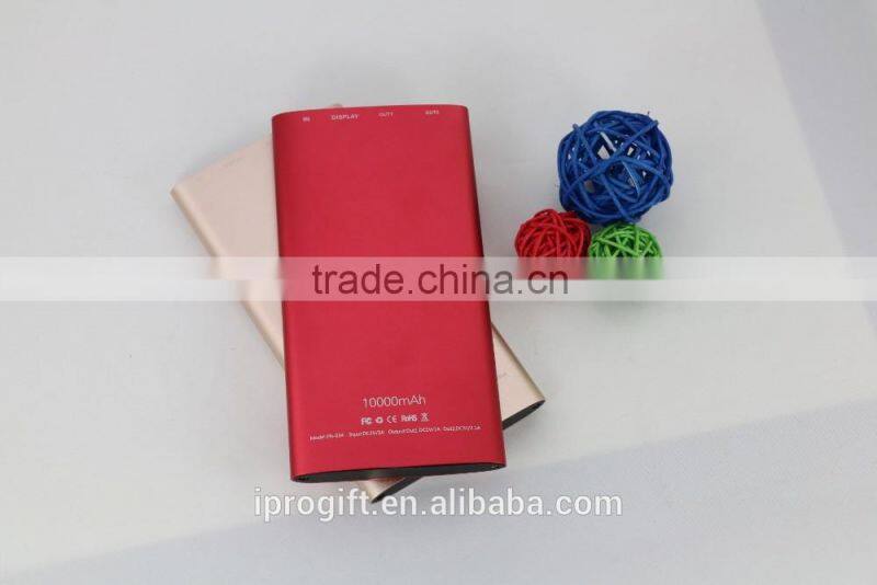 2016 New Arrival Metal emergency mobile power bank 10000mah for smart cell phones
