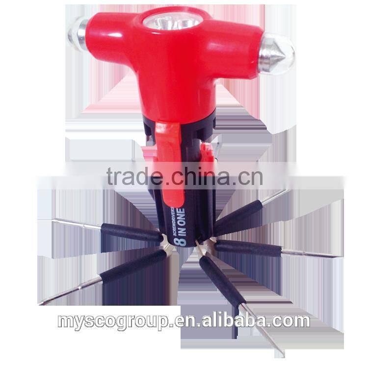 9 in 1 Safety Hammer with Flashlight/Hand Tool Sets