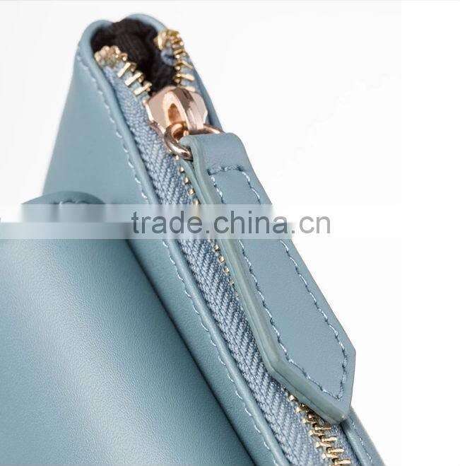Blue leather lock evening bag clutch