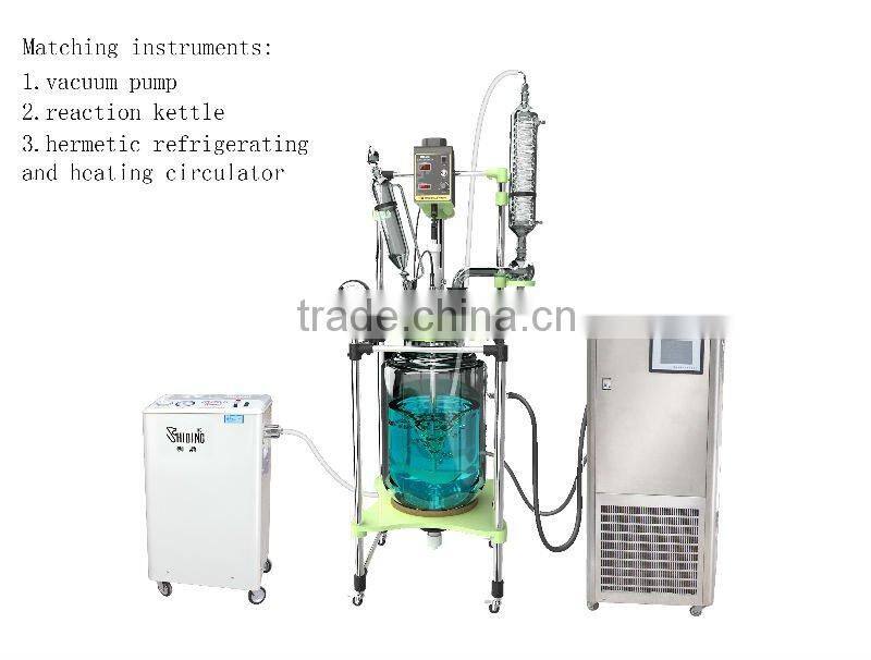 Great sealing double layers glass mixing reactor
