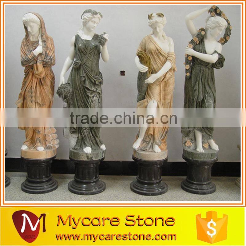 Hunan White Marble Four Season lady sculpture for Garden decoration