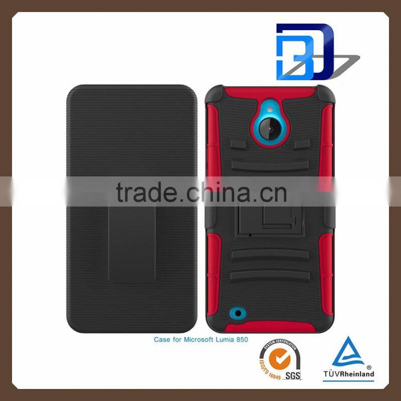 buy from china online 3 in 1 Holster Silicone + PC Hybrid Handy Kickstand Belt Clip Case for Microsoft Lumia 850 accessories
