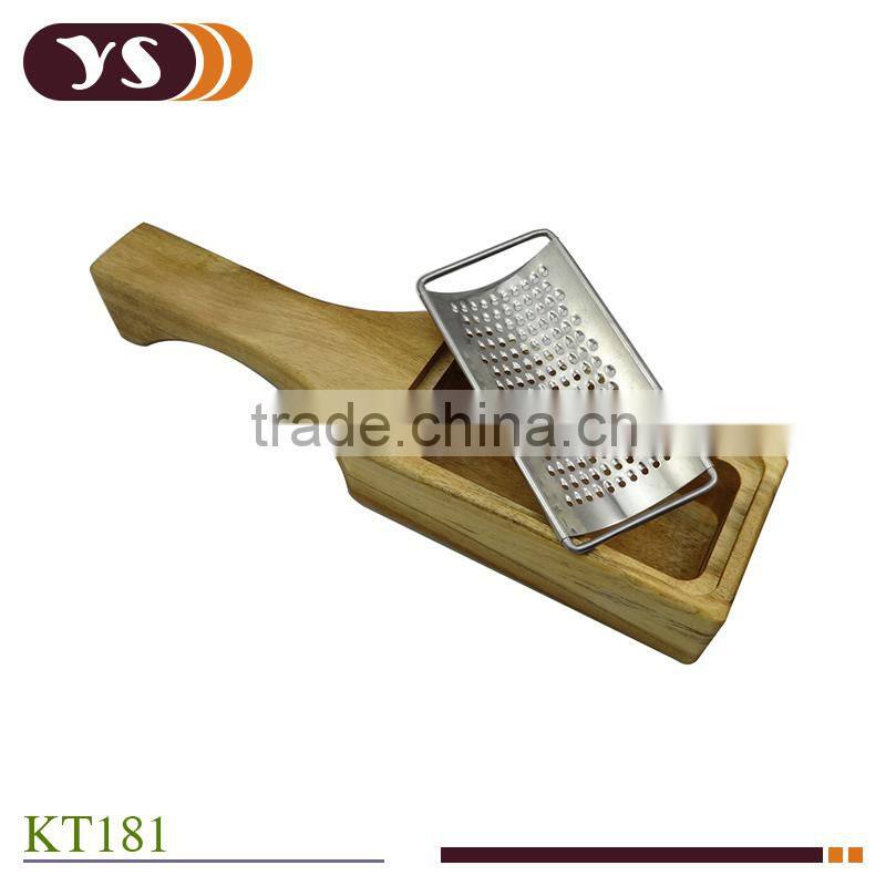hot sale kitchen utensil vegetable grater with wood drawer