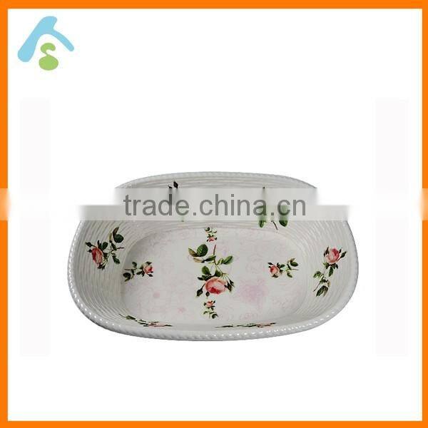 2016 hot sale oval 100% melamine fruit basket