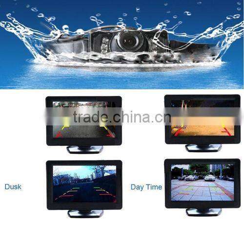 Car Waterproof License Plate Frame 648P HD Camera Car Vehicle Back Front Side View 140 Color Camera with 7 Infrared LED Night Vi