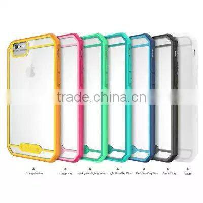 For Apple iPhone 6 Bumper Case, Fashion Hybrid Color Clear Hard Case with TPU Side Bumper Cover Case For Apple iPhone 6 4.7 5.5