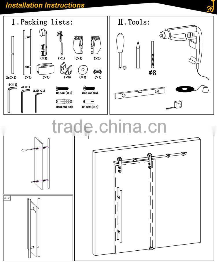 2016 Hot Sell High high precision Quality Stainless Steel Double Sided Pull Handle