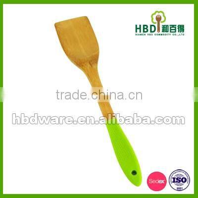 Bamboo kitchen utensils with silicone spoon wholesale