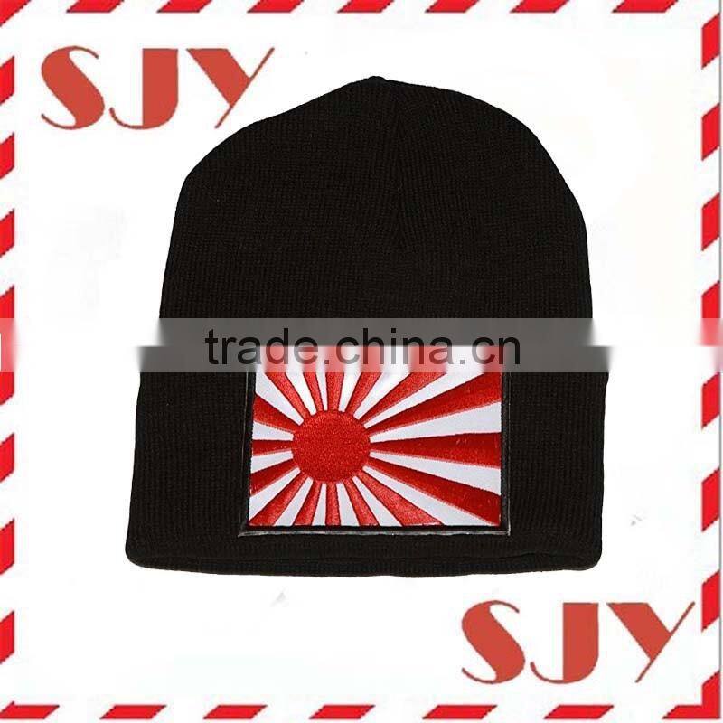 Fold Up Men's Beanie Hat Embroidery Winter Warm Hat