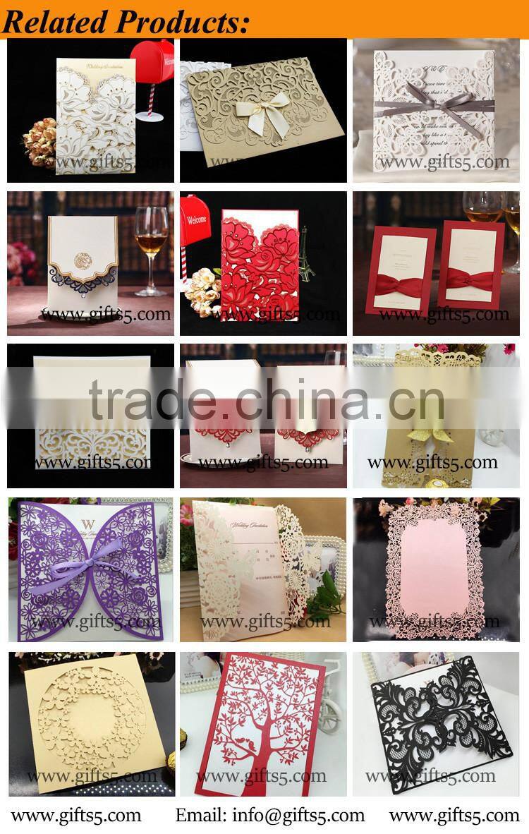 High quality decorating laser cut wedding invitations