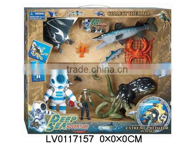 Funny deep sea animal toys ,plastic animal toy set