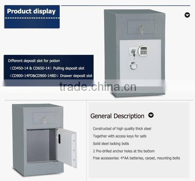 large office deposit safe with LCD display for documentation storage