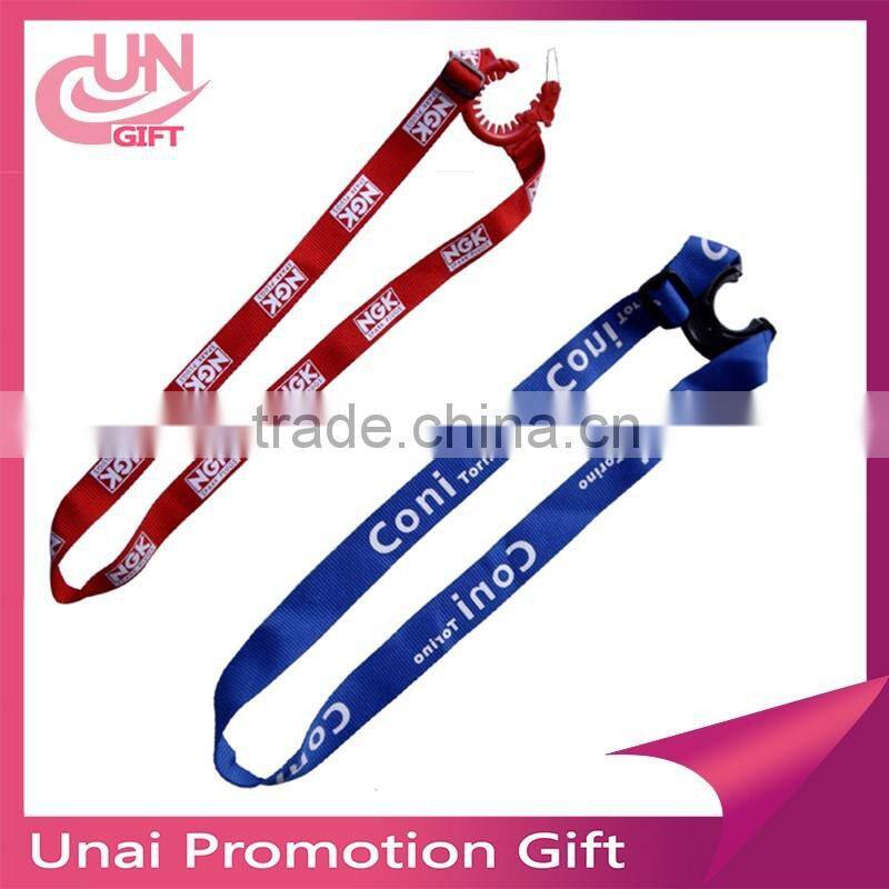 Promotional High Quality Fabric Bottle Holder Lanyard With Zipper