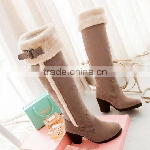 2016 Factory sell chunky heel high heel long boots sexy knee boots for women CP6626