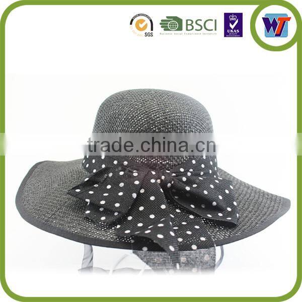 High quality straw hat, ladies fedora beach hat cap with flowers
