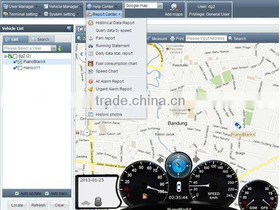 vehicle tracking software based on free google map