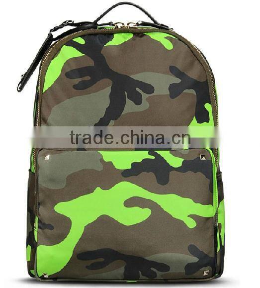 Custom printed fashion camo traveling bag bookbag shoulder student backpack school bag