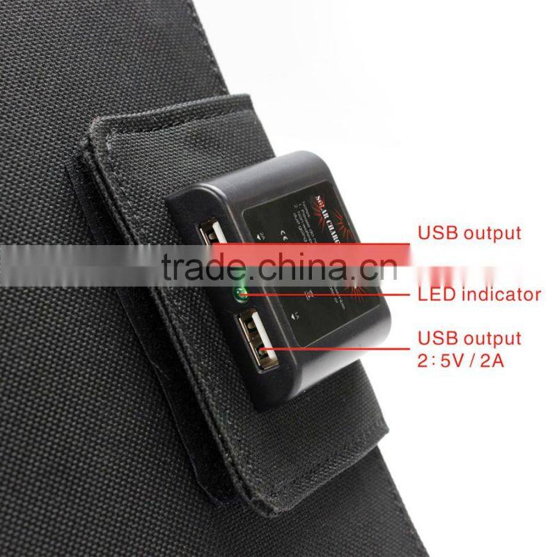 Solar Battery Charger 14W Portable USB Solar Energy Panel Power Bank