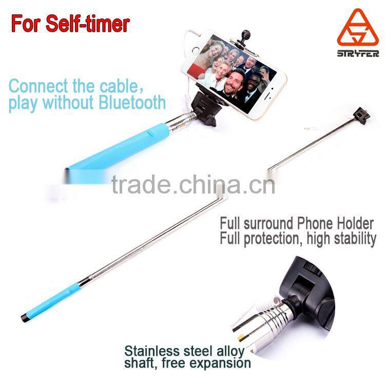 Stryfer Wholesale Digital camera Flexible Tripod Aluminum Video Camera Selfie Rod Cable Take Pole Selfie Stick Phone Extendable
