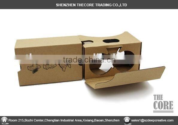cheap price Paper cardboard VR box,DIY google cardboard VR 2.0 MAX 6 inch paper VR box 3d virtual reality glasses