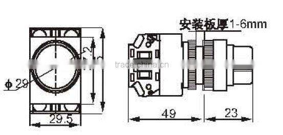 Selector Actuator,selector switch ,rotary switch,KD37-11X/2 two position ,20X/3 three positon