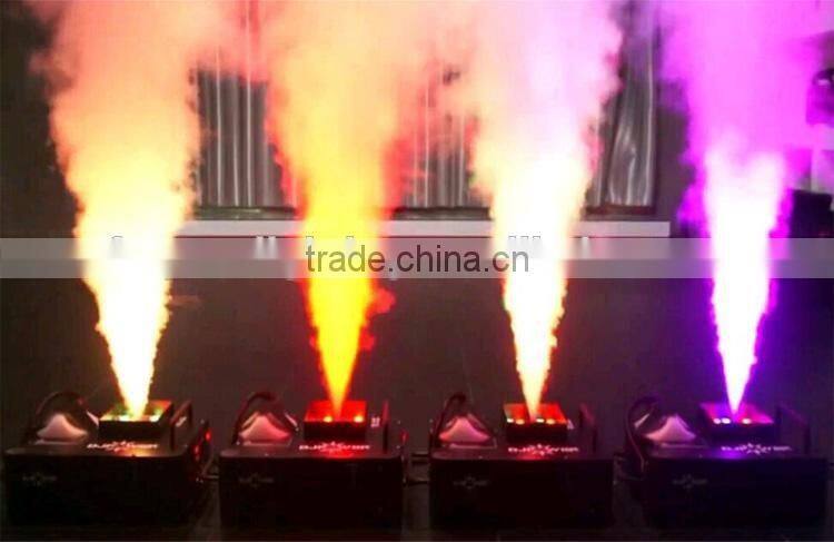 Geyser RGB DMX512 Wireless Remote 3in1 RGB 24*3w Upward Spraying Pyro Vertical Column Fogger Machine 1500w LED Smoke Machine