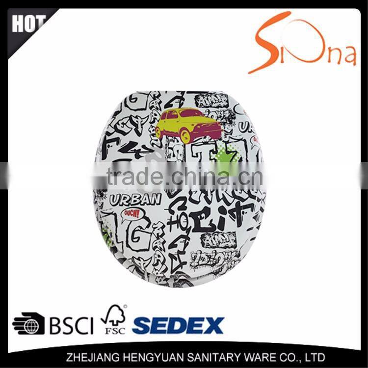 MDF printing decorative colorful toilet seat