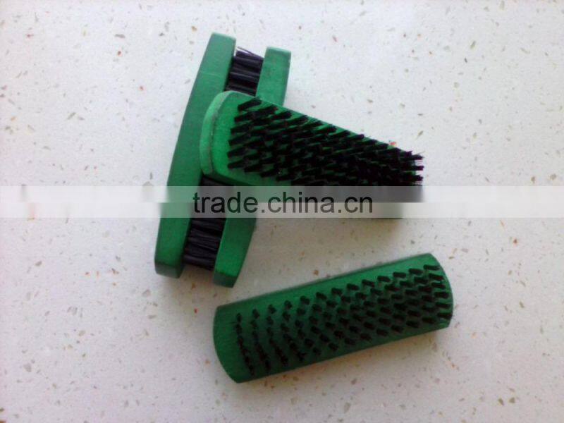 Wholesale green color Maple wooden made shoes brush