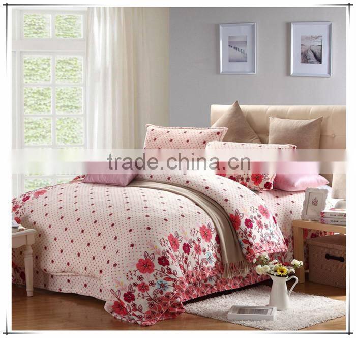 100% polyester elegant and warm active dying flannel 3pcs bedding set