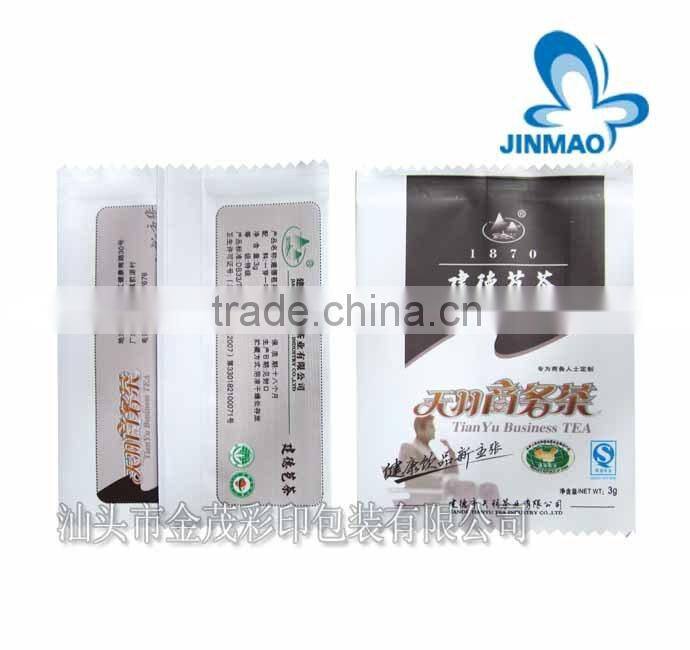 back center sealed plastic tea bag