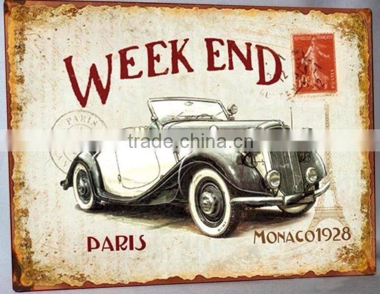 Hot sale advertising embossed dome bowed tin plate sign