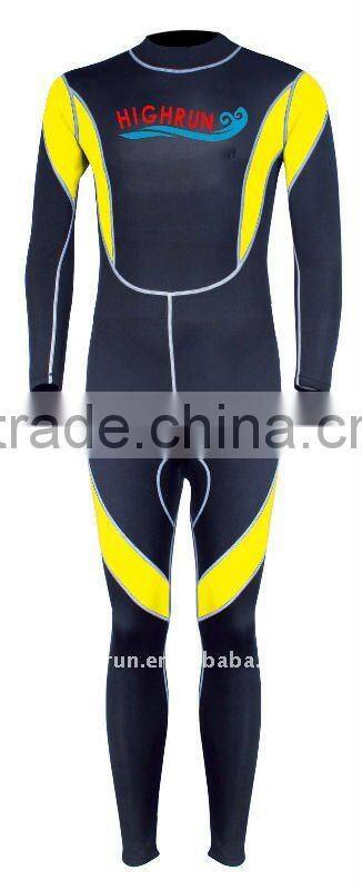 Men' Long Sleeve Yellow and Black Neoprene Surfing and Full Body Wetsuit
