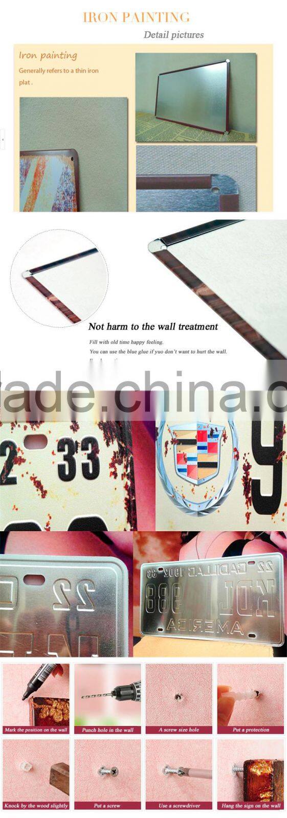 3D Aluminum plate car number license Aluminum/Tin board with back self adhesive