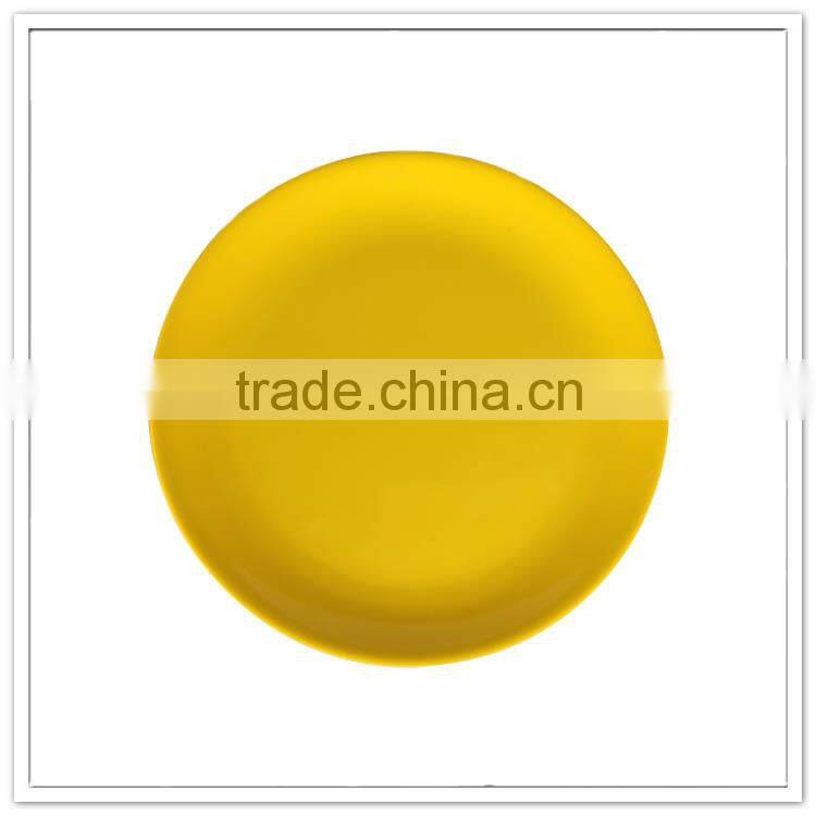Flat plates, yellow soild color hotel 12" wholesale clear plastic plates