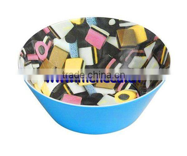 taper shape pink color plastic bowl melamine tableware