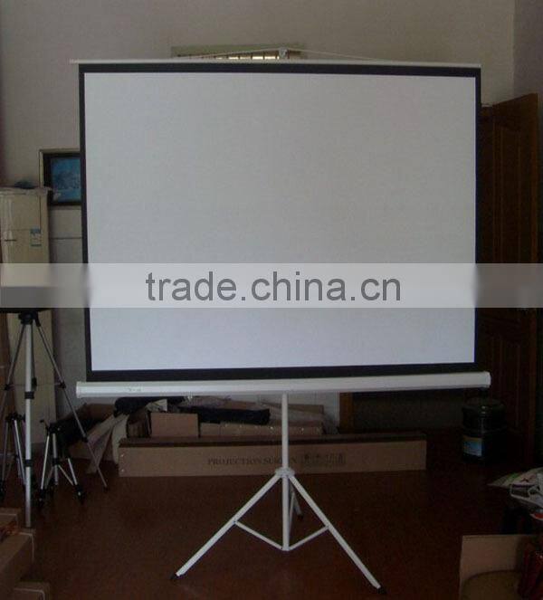 60-120 inches protable matte white movie theater tripod projection screen, foldable projector screen