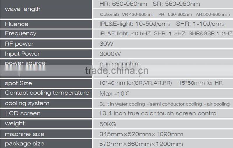 Painess fast super permanent hair removal machine Ipl shr e-light laser hair removal machine for sale