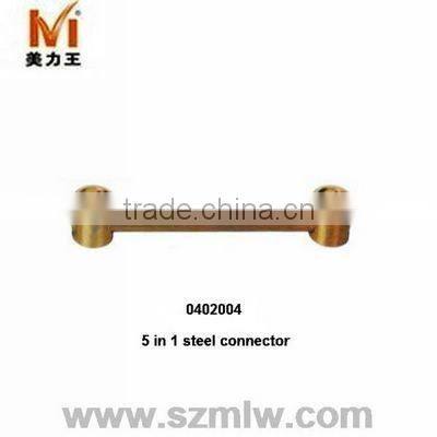 Zinc-plated 3 in 1 steel tube furniture connector
