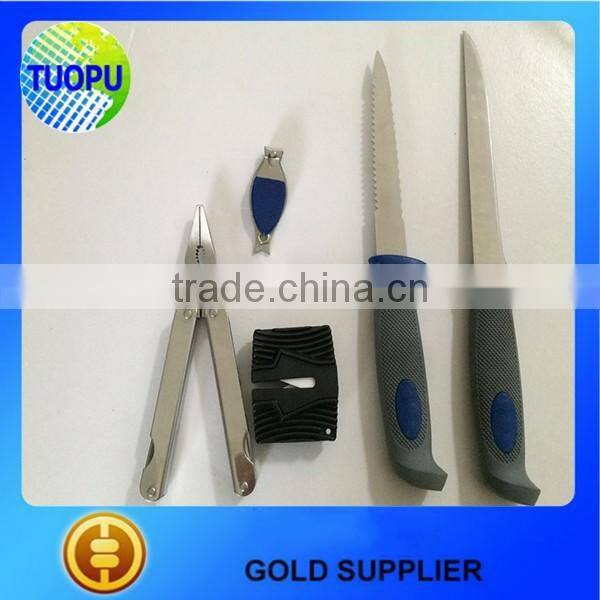 Supply fish knife kit with gloves,fish knife with cut proof glove,portable fishing kit with glove