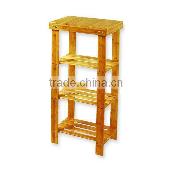 Premium Indoor 1.4FT Bamboo Rack 4 Floors Painted Eco Friendly