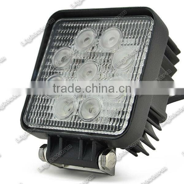 super bright 27W LED Work Light with 9 High Intensity LEDs - Square heavy duty work light
