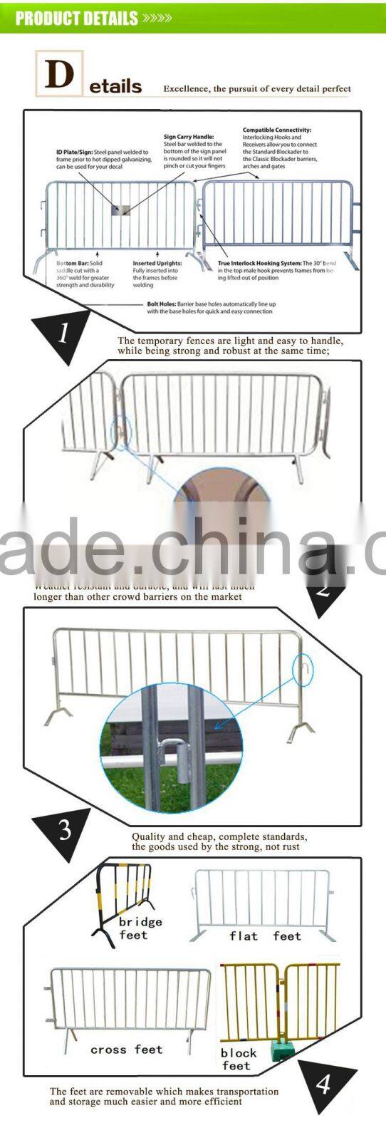 Factory price plastic road safety crowd control fence high security parking lot barrier