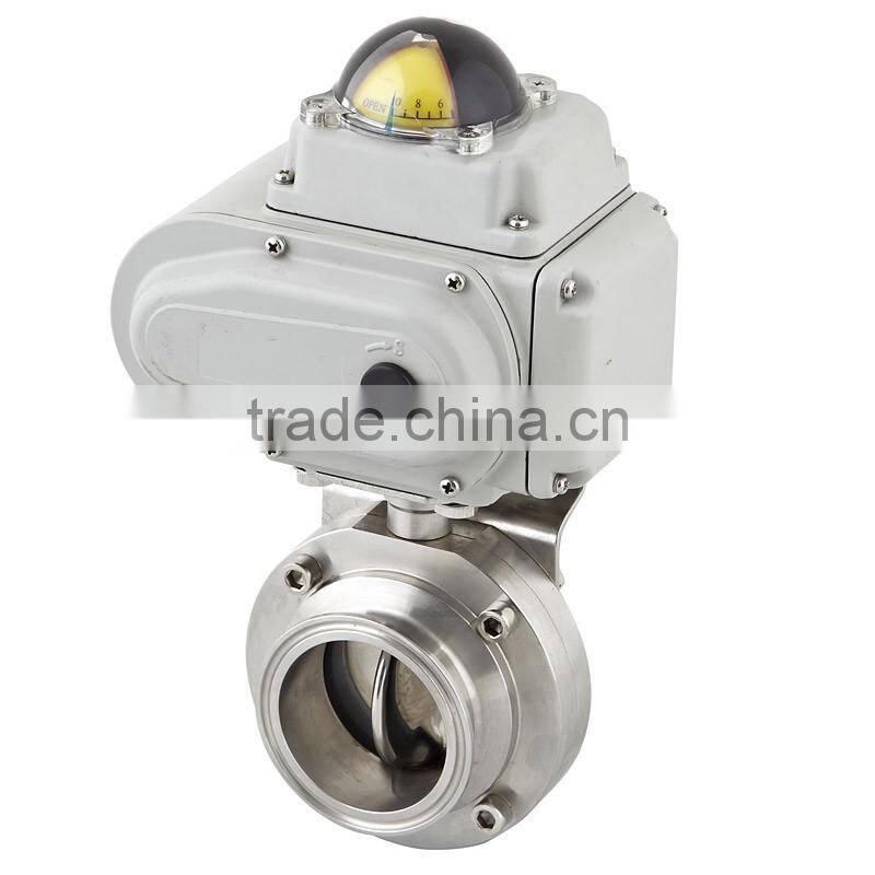 Popular Tri-clamp connection electric/penumatic butterfly valve