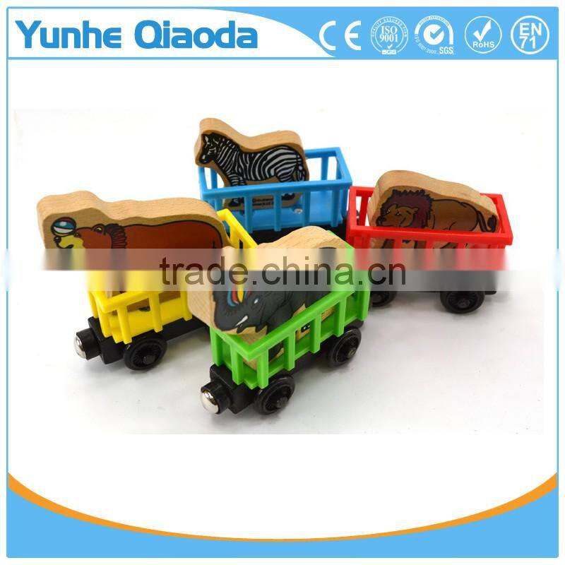 Farm animal toys wooden trains for kids